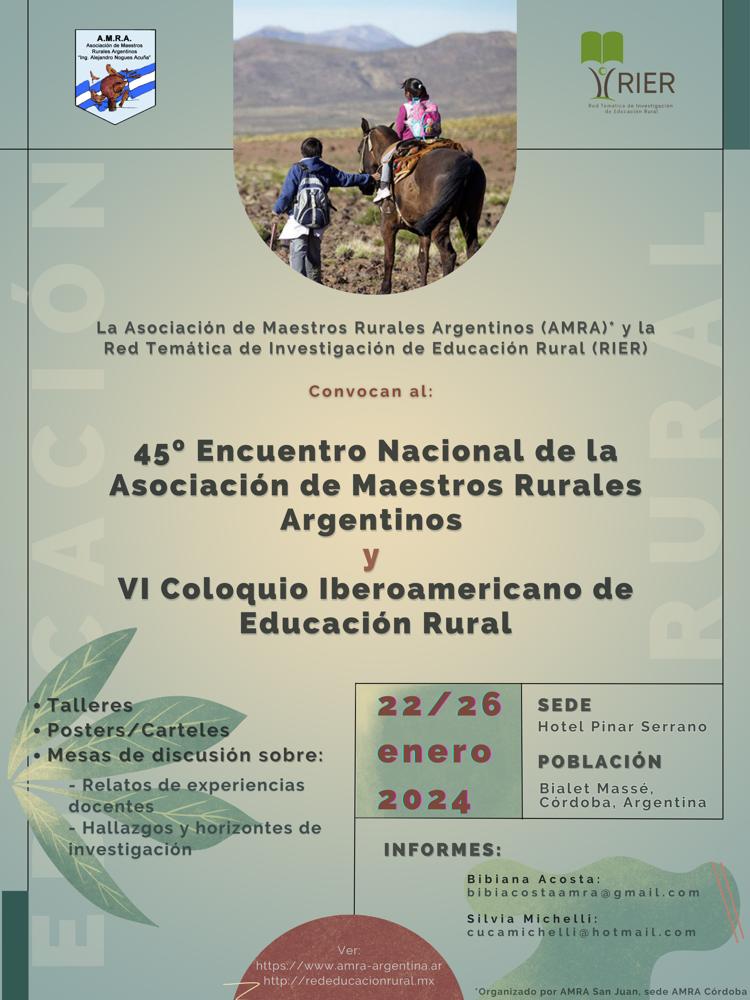 Convocatoria al VI Coloquio Iberoamericano de Educación Rural 