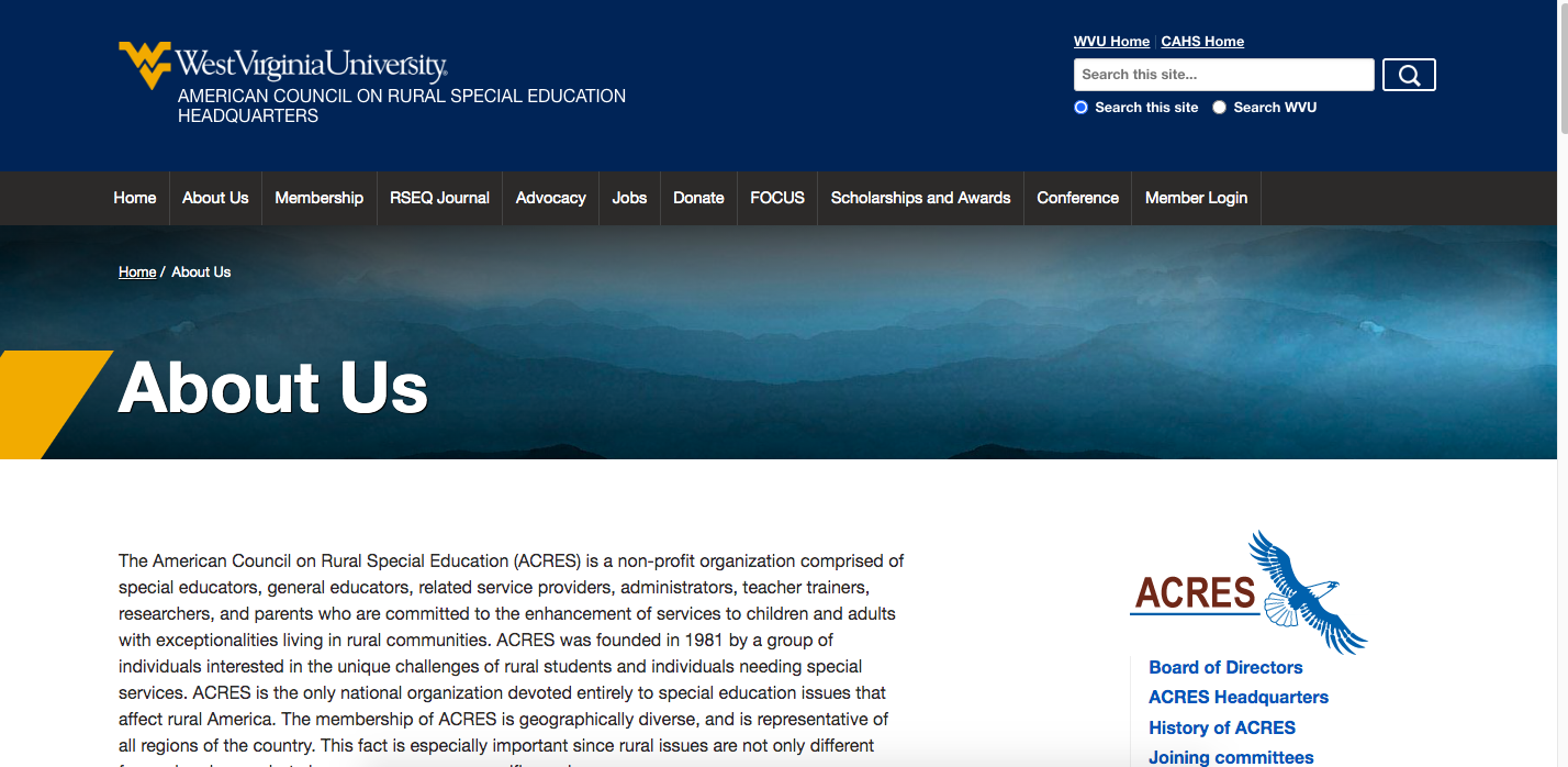 The American Council on Rural Special Education (ACRES):