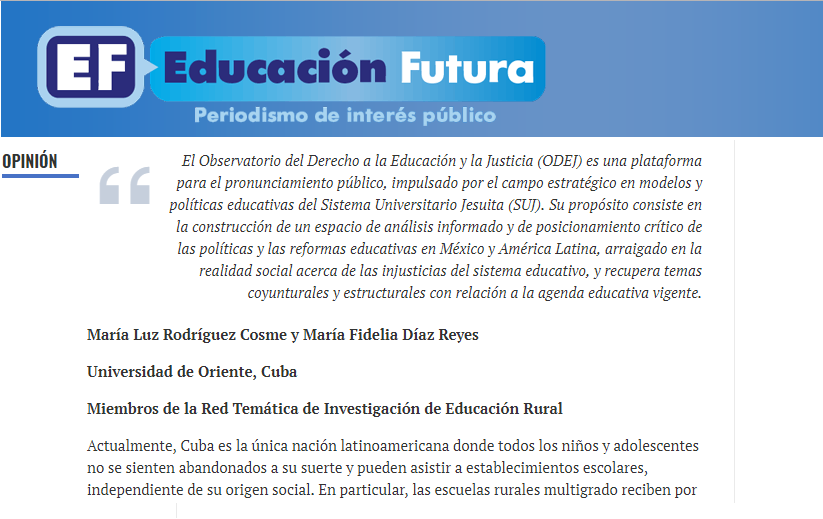 Cuba: un ejemplo de equidad e inclusión educativas en las escuelas rurales multigrado
